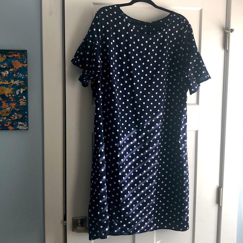 Plus size polka dot shift dress